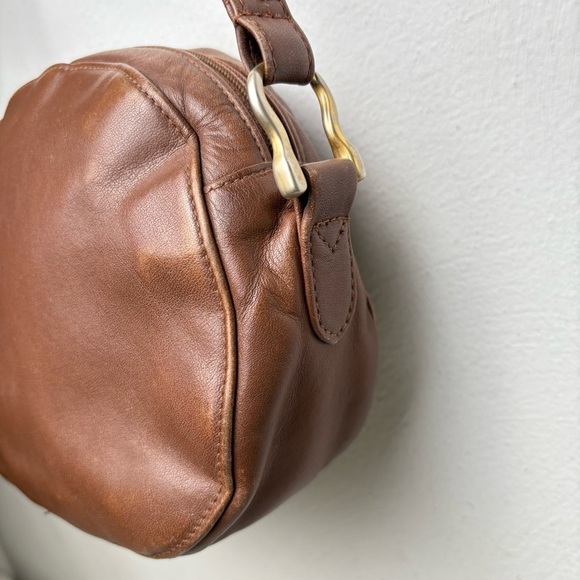 ETIENNE AIGNER Vintage Oval Leather Crossbody Unique Logo Hardware Classic - Picture 10 of 16